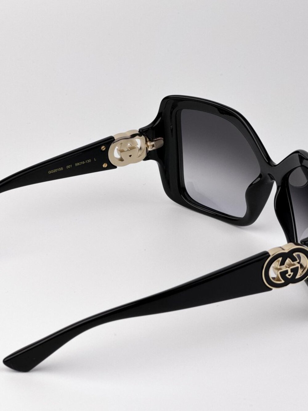 Gucci Women’s Sunglasses | Black Square Frame | Grey Gradient | GG2015S 001 - Picture 8 of 11